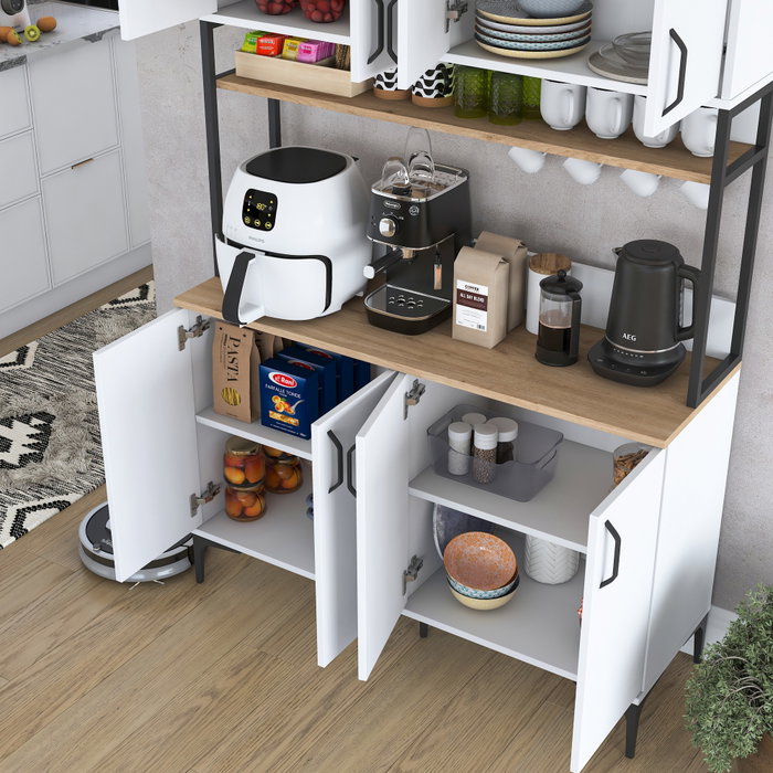 Hanah Home Armario Multiusos Nogal y Blanco Hanah Home Armario Multiusos Nogal y Blanco